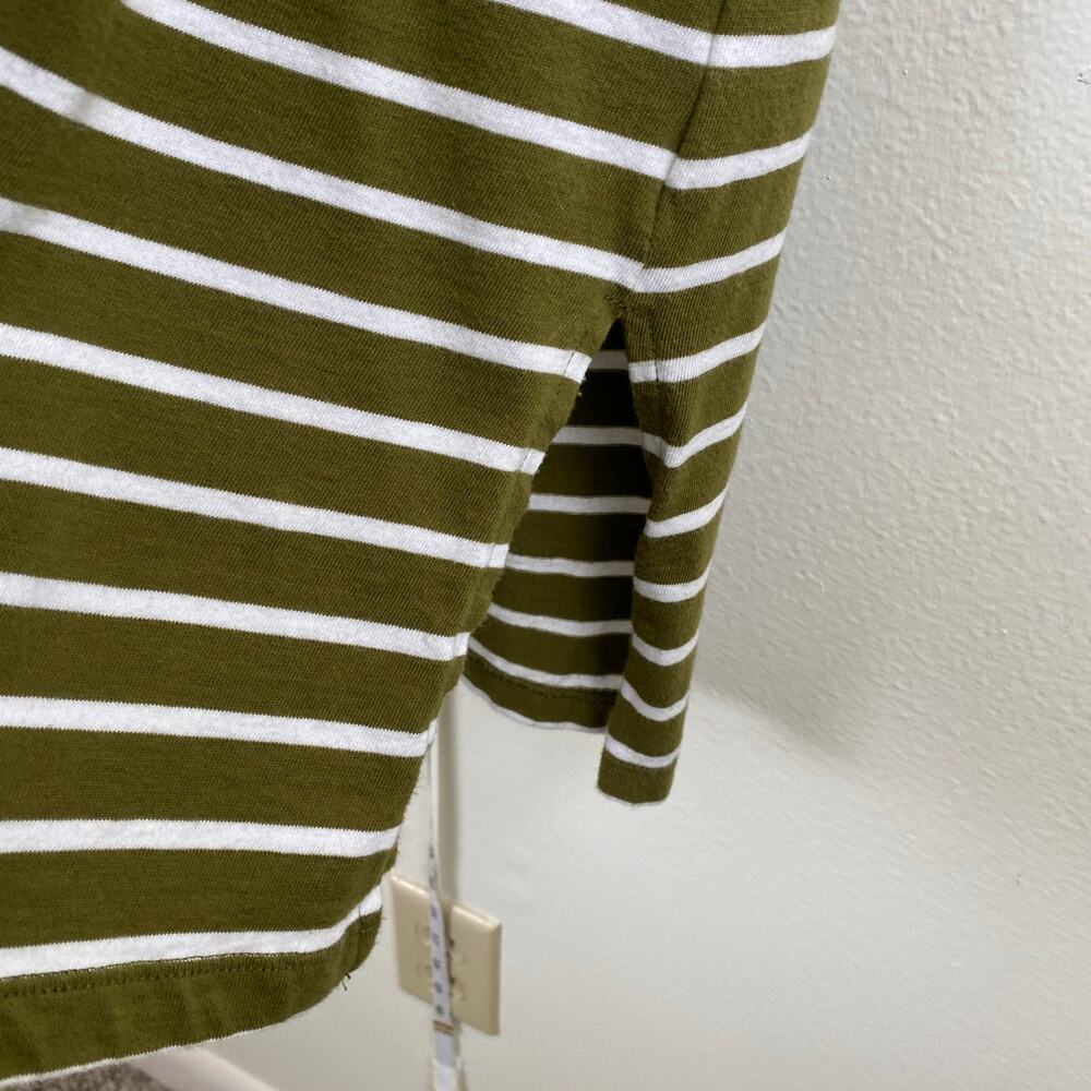Madewell Olive and White Striped Midi Dress - Picture 9 of 14